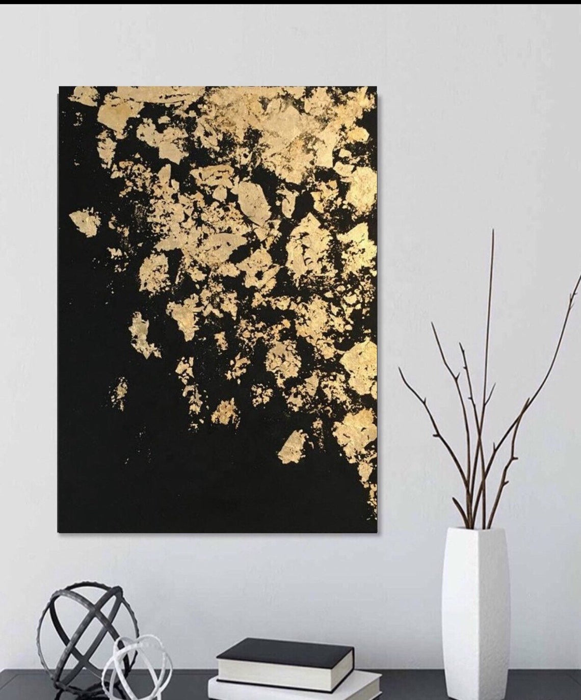 Wandkunst in Schwarz und Gold